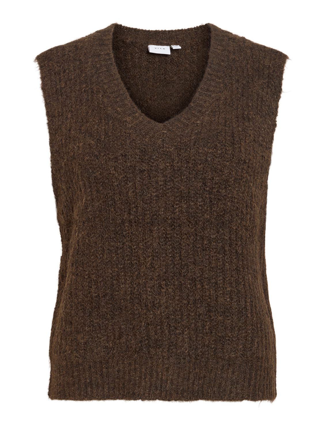 VILAMPE Knitted Waistcoat - Coffee Bean - VERO MODA & VILA Bergvik